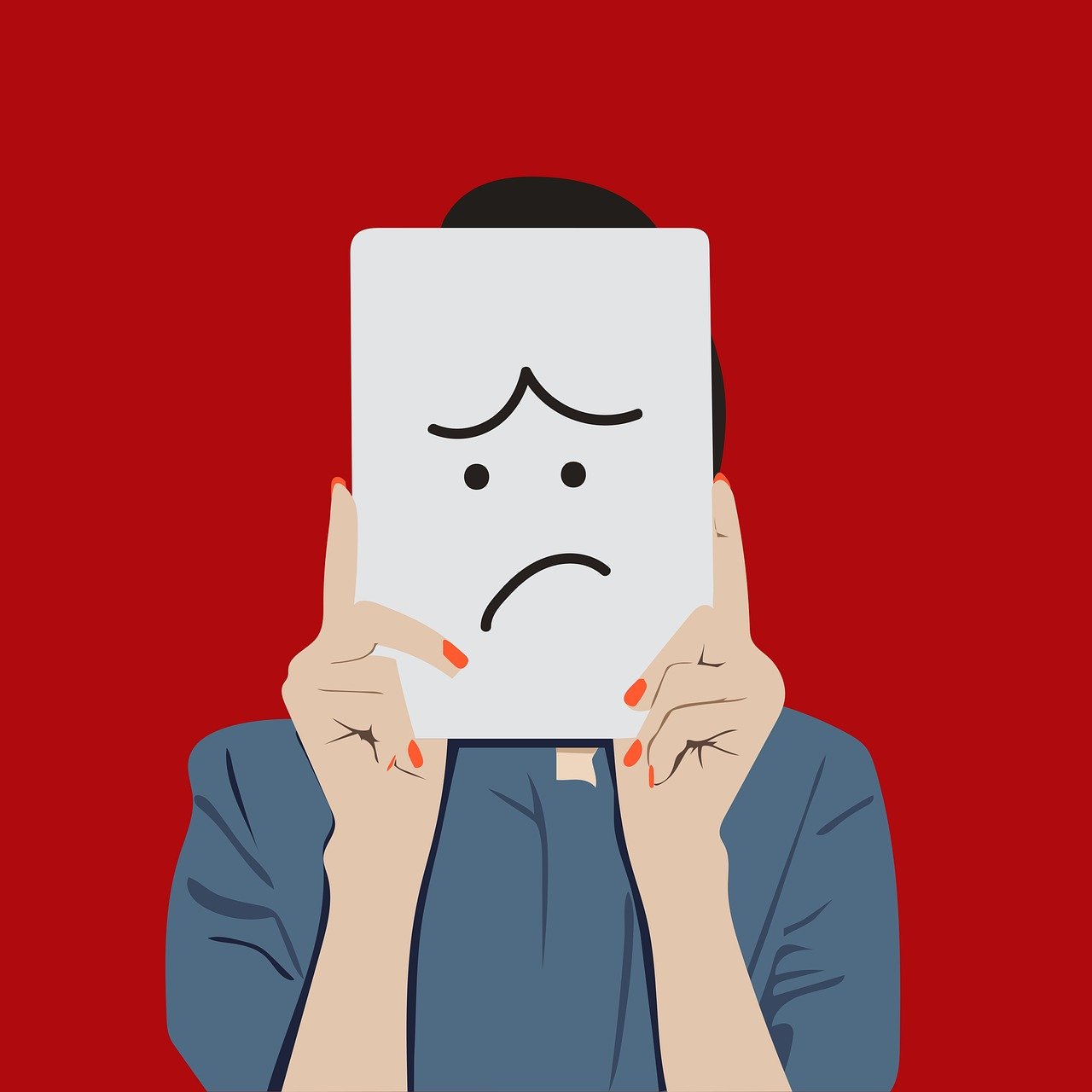 Zeichnung eines Gesichts mit dem Ausdruck :-(